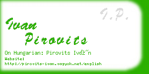 ivan pirovits business card